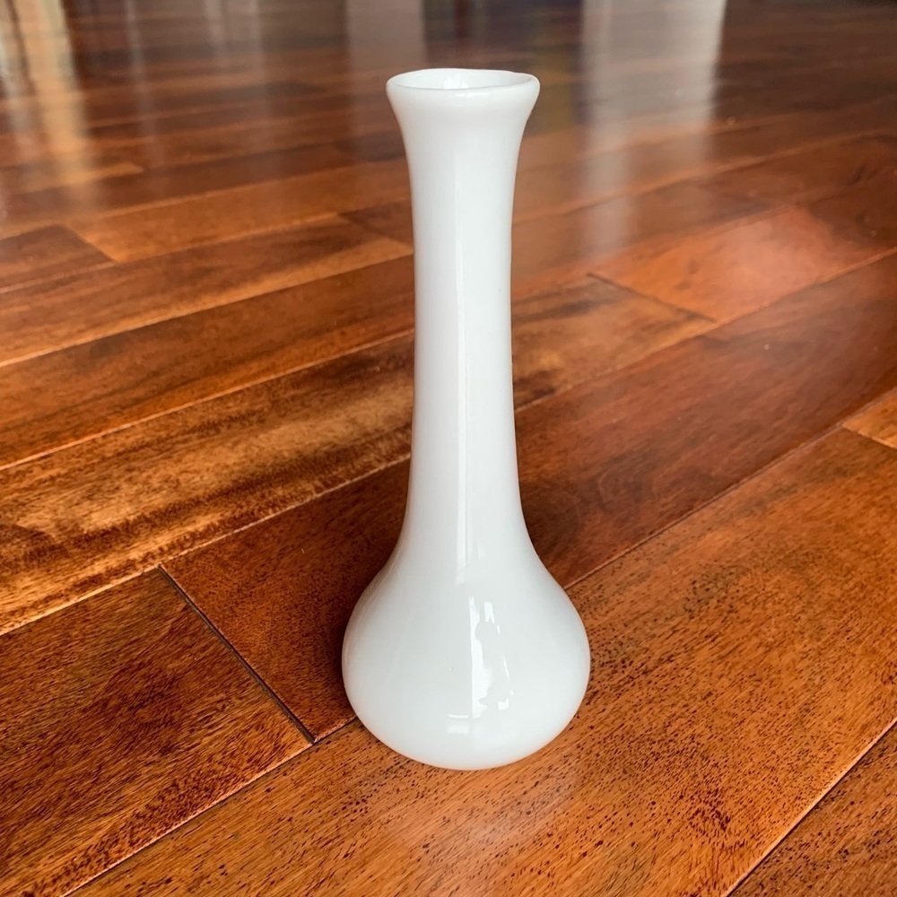 Lot of 3 - White Bud Vases - 6 inches x  2.5 inches​